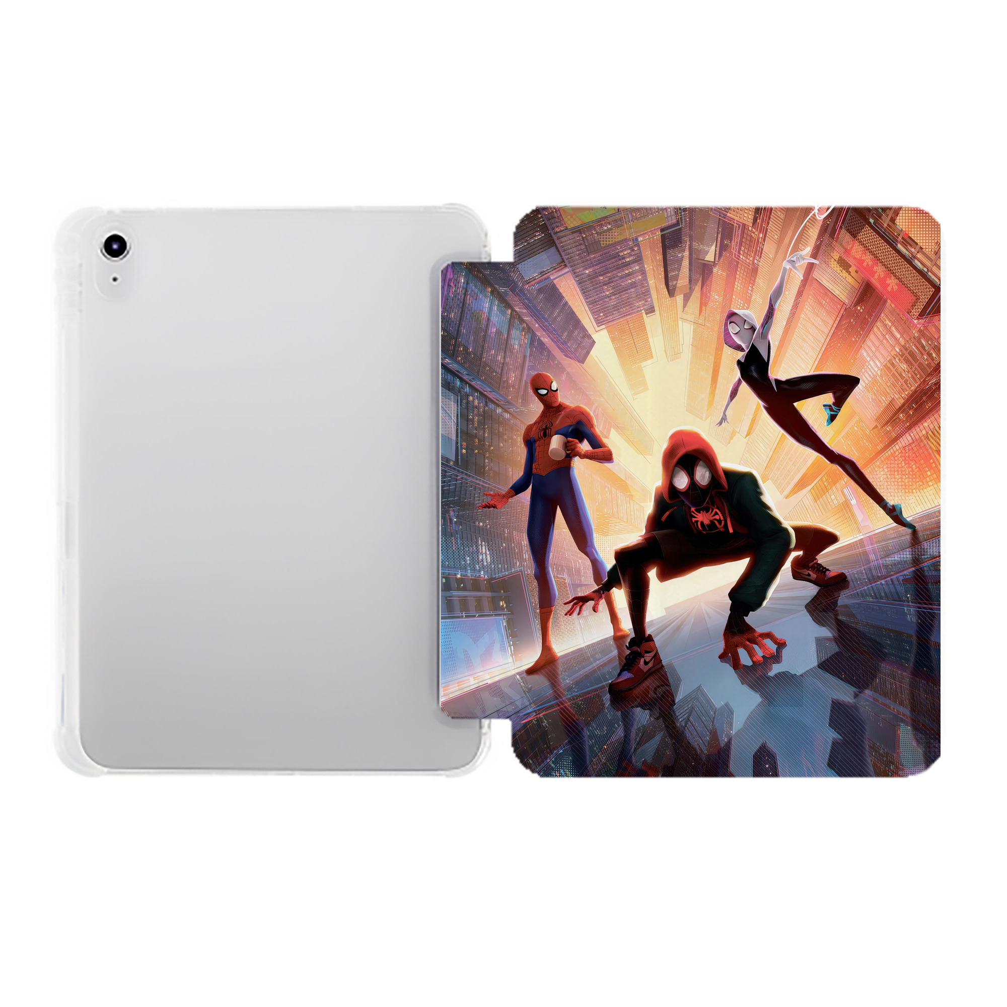 （画像用） Spider Man スパイダーマン IPad ケース ペン収納付き 三つ折りスタンド PUレザー×シリコン 対応機種9.5/10.5/10.9インチ